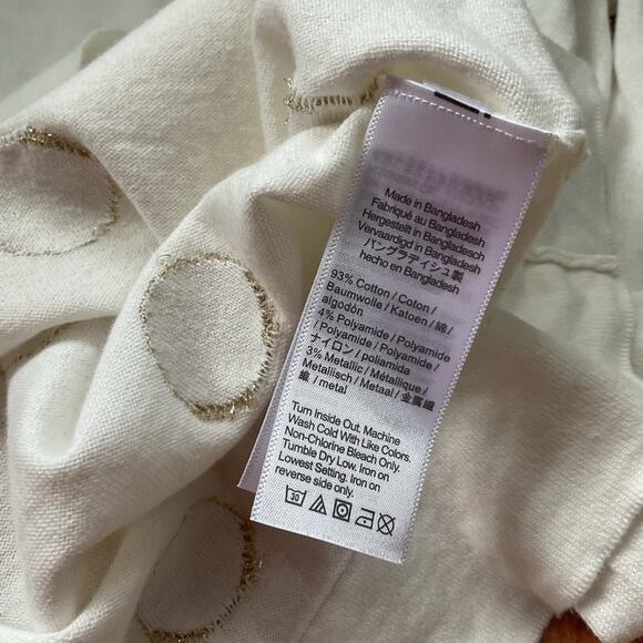 J. CREW Teddie Crewneck cream sweater with gold metallic dots - Picture 6 of 7